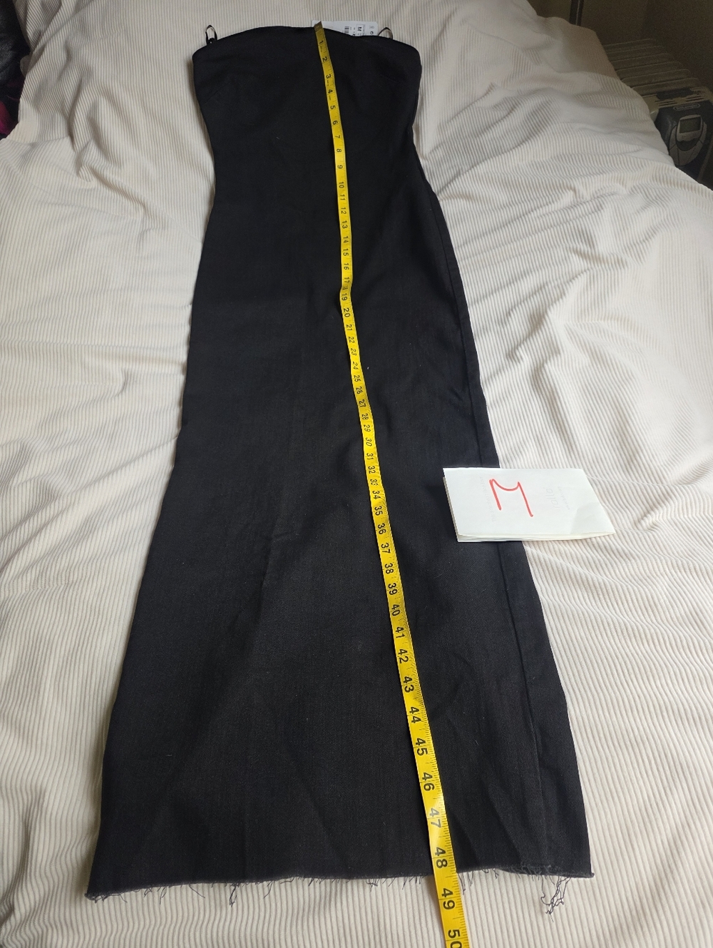 ZARA STRAPLESS FITTED DENIM DRESS FRAYED BLack BNWT - Picture 7 of 16